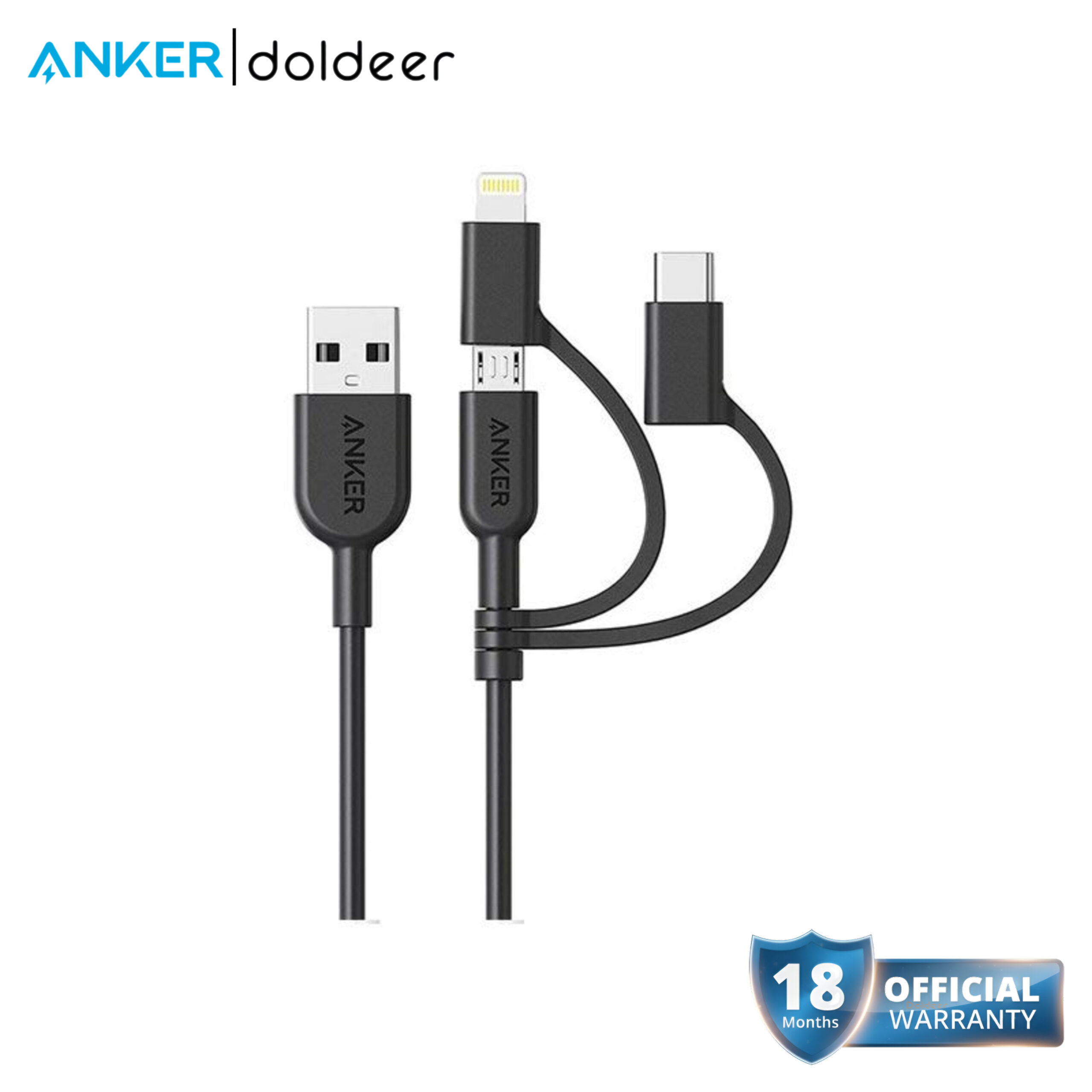 Anker PowerLine II USB 3‑in‑1 Cable – Universal Cable Anker PowerLine II USB 3‑in‑1 Cable – Universal Cable