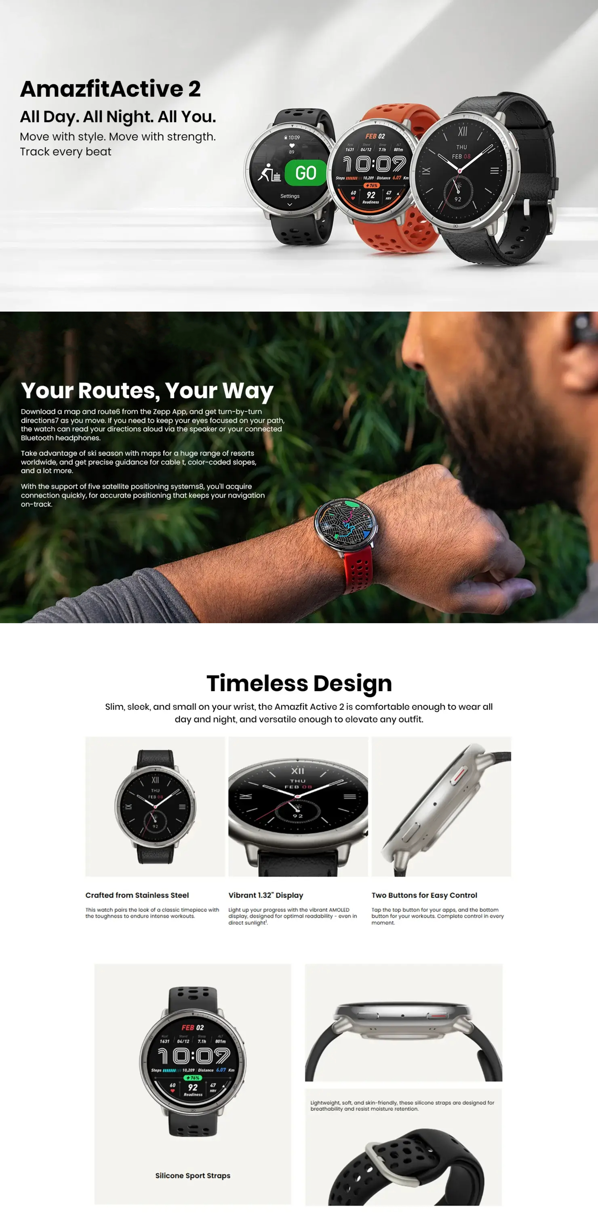 Amazfit Active 2R Smart Watch with 5ATM, AMOLED Display, GPS
