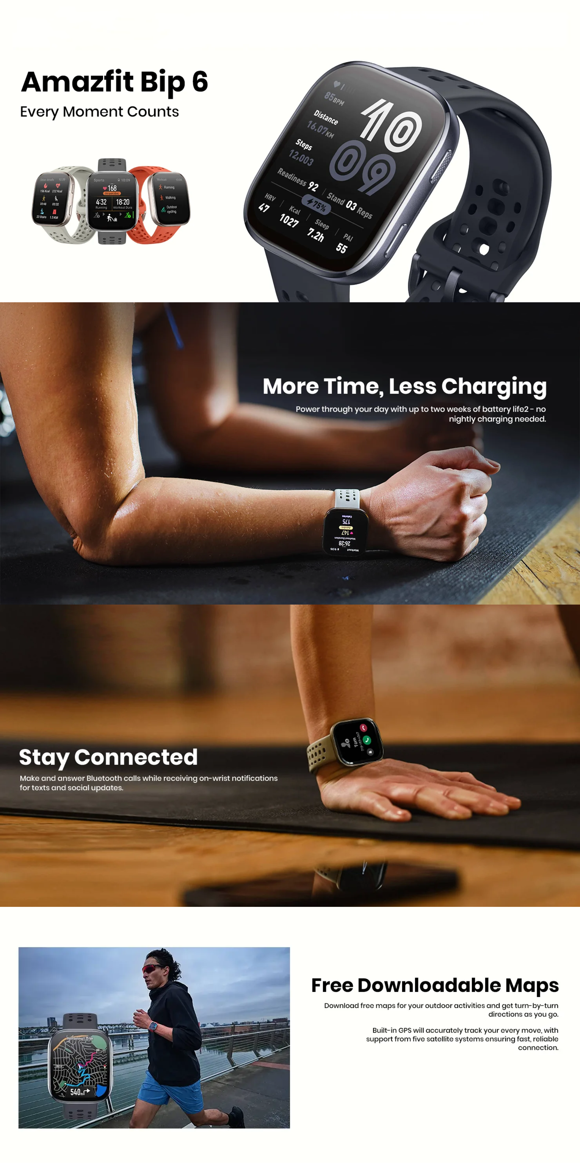 Amazfit Bip 6 BT calling Smart Watch with GPS 