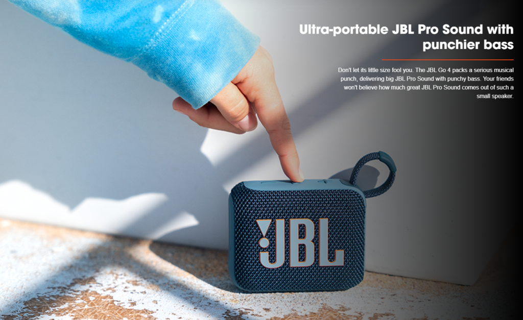 JBL GO 4 Ultra Portable Waterproof Bluetooth Speaker
