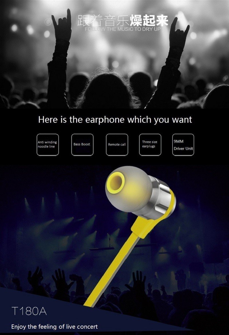 JBL T180A Pure Bass Wired Earphone 