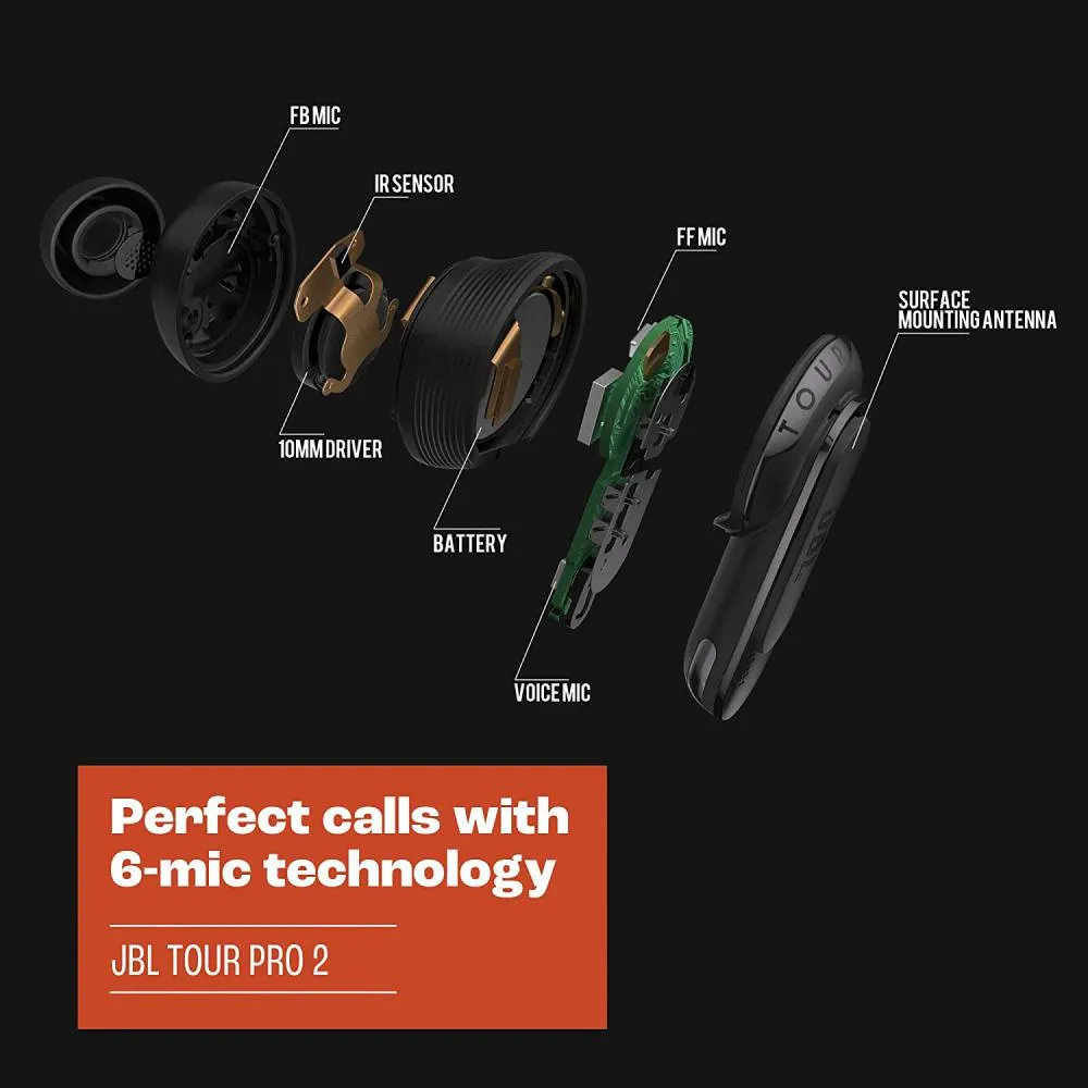 JBL Tour Pro 2 True Wireless Noise Cancelling Earbuds
