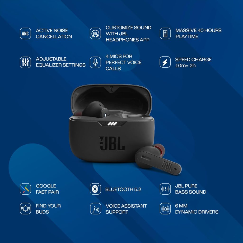 JBL Tune 235NC TWS True Wireless Earbuds: Premium Sound with Active Noise Cancelling 