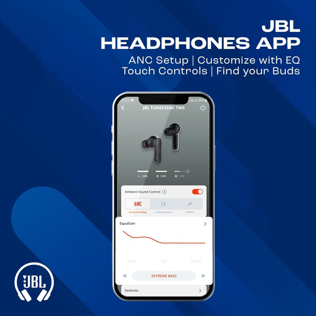 JBL Tune 235NC TWS True Wireless Earbuds: Premium Sound with Active Noise Cancelling 