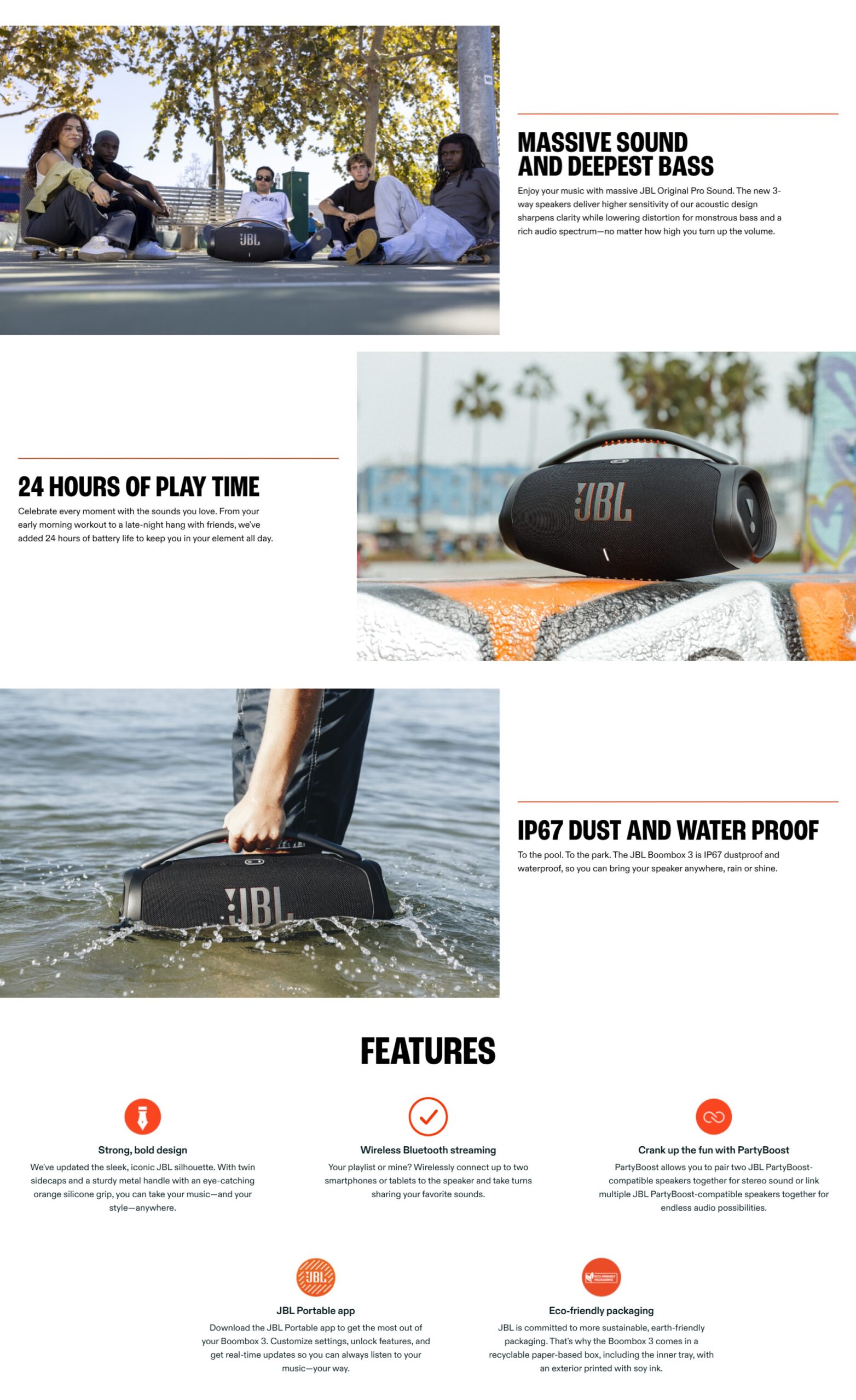 JBL Boombox 3 Portable Bluetooth Speaker
