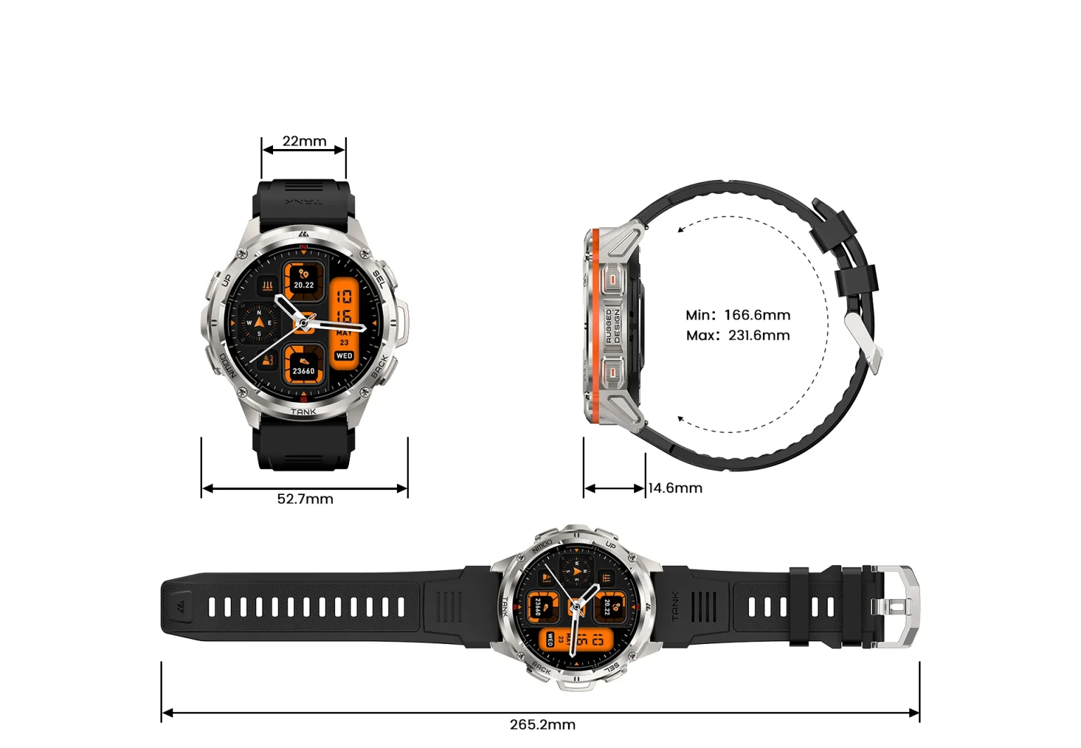 KOSPET TANK T3 Ultra Calling with GPS Smart Watch